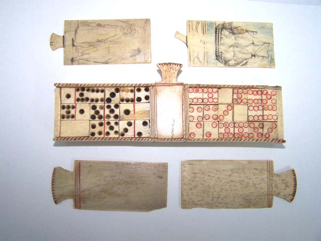 A Fabulous Napoleonic Period Prisoner Made Carved and Scrimshawed Bone Games Box circa 1800 — image 7